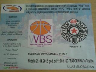 Teslićani na ispitu: Turnir KK WBS Teslić i KK Partizan TS